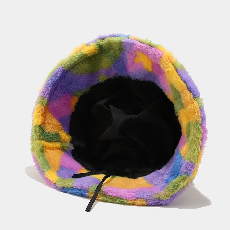 Dirholl Women's Winter Faux Fur Fuzzy Warm Bucket Hat - Image 2